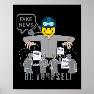 Falsche Fake-Nachrichten Verschwörungen Illusion d Poster