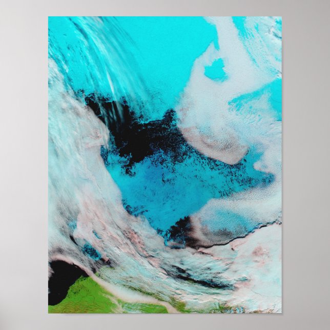 Falsche Farbansicht von Polynya (offenes Wasser) Poster (Vorne)