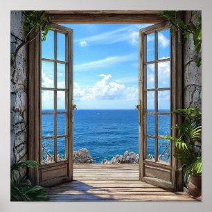 Falsche Fensterlandschaft Poster