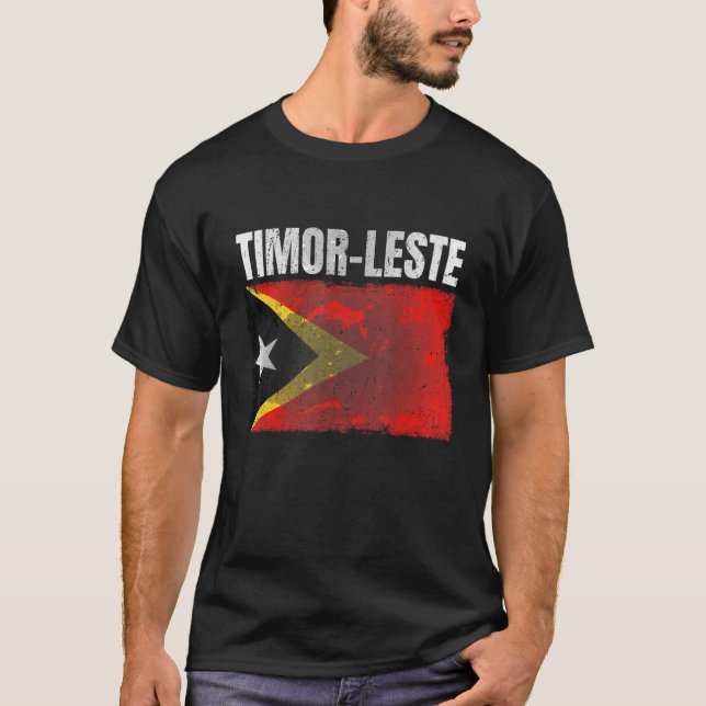 Falsche Flagge Timor Lestes Grafik für Männer Frau T-Shirt (Vorderseite)