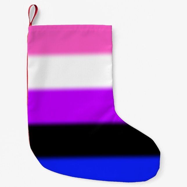 Falsche Genderfluid-Stolperflagge Kleiner Weihnachtsstrumpf (Vorderseite)
