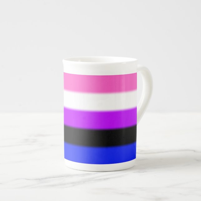 Falsche Genderfluid-Stolperflagge Prozellantasse (Vorderseite Rechts)