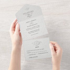 Falsche geprägte Blumenhochzeit  Alles in einem In All In One Einladung