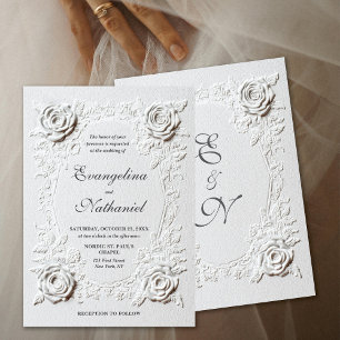 Falsche geprägte Rosen Elegante Schriftformelle Ho Einladung