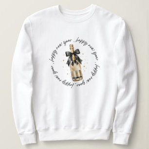 Falsche Glitter Coquette Champagnerflasche Neujahr Sweatshirt