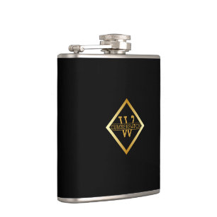 Falsche Gold-Achsen-Monogramm – Schwarz & Gold Flachmann