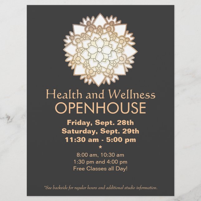 Falsche Gold Leaf White Lotus Healing Arts Flyer (Vorne)