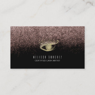 Falsche Gold-Wimpern Salon Schwarz  Visitenkarte