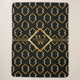 Falsche Goldachse Monogramm – Schwarz und Gold - G Sherpadecke