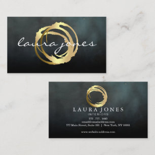 Falsche Goldbemalte Kreis Designer Visitenkarte