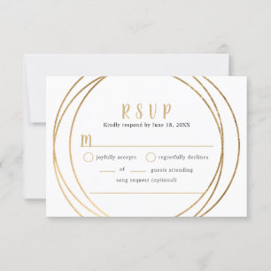 Falsche Goldene Runde Geometrische Hochzeitsbuffet RSVP Karte