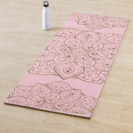 Falsche Goldfolie auf hellrosa dekorativem Mandala Yogamatte