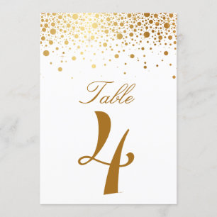 Falsche Goldfolie-Confetti-elegante Tischnummernka Einladung