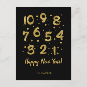 Falsche Goldfolie Countdown Neujahrspostkarte Feiertagspostkarte