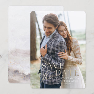 Falsche Goldfolie Herbst-Hochzeit Save the Date Einladung