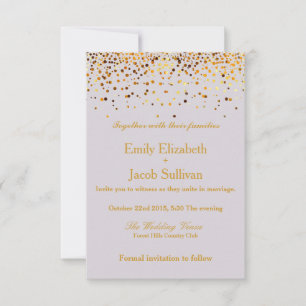 Falsche Goldfolie-Konfetti Elegante Hochzeit Bewah Save The Date