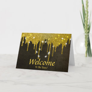 Falsche Goldfolien-Konfetti Elegante Funken Willko Karte