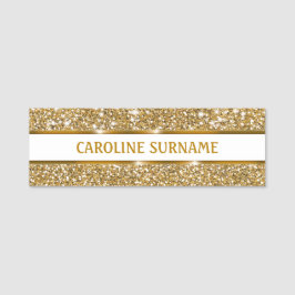 Falsche goldgelbe Glittertextur & benutzerdefinier Namensschild