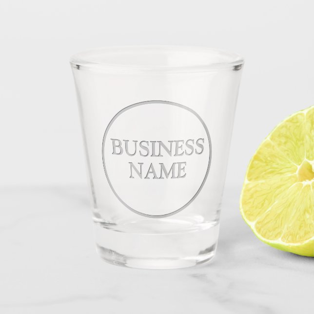 Falsche gravierte Schrift Bar Geschäftname Schnapsglas (Vorderseite)