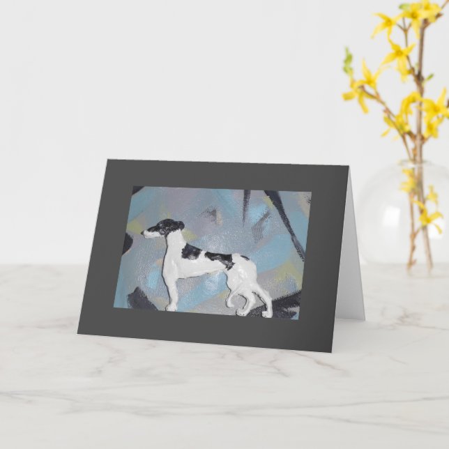 Falsche Greyhound Blank-Grußkarte Karte (Gelbe Blume)