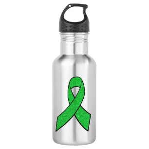 Falsche grüne Glitter-Lyme-Borreliose-Schleife Trinkflasche