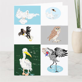 Falsche Grußkarte Notizblock innen; Vögel Karte