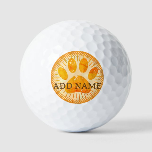 Falsche Hundeschleife Aquarellfarbe Golfball (Vorderseite)