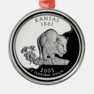 Falsche Kansas-Staatsvierteldollarmünze Ornament Aus Metall