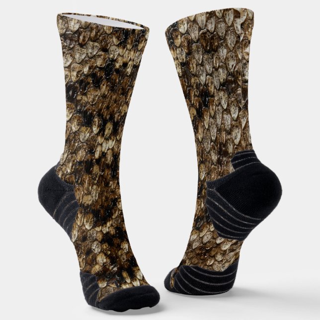 Falsche Klapperschlangen-Schlangenhaut Socken (Gewinkelt)