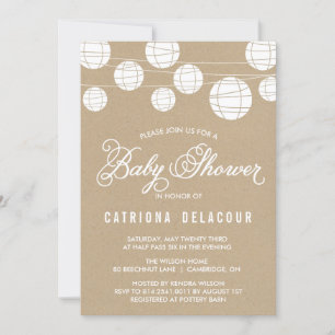 Falsche Kraftpapier-Laterne Baby Shower Einladung