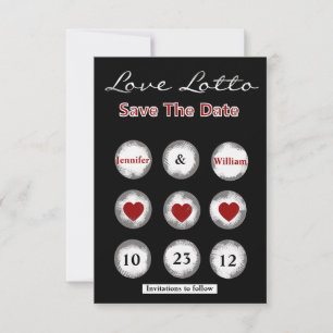 Falsche Love Lotto Save-the-Date-Ankündigung Save The Date