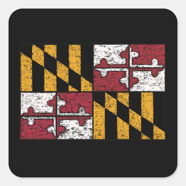 Falsche Maryland-Flaggenaufkleber Quadratischer Aufkleber (Vorderseite)