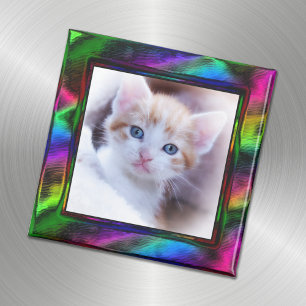 Falsche Metall-Regenbogen-Rahmen-Foto Magnet