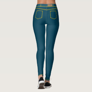 Falsche Navy Blue Jeans Leggings