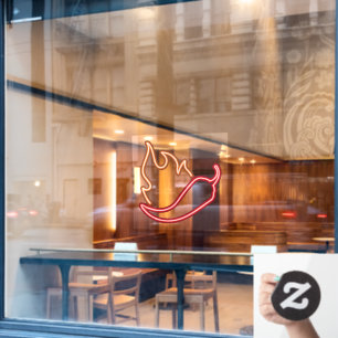 Falsche Neon-Rote Chili Paprika Orange Flamme Fensteraufkleber