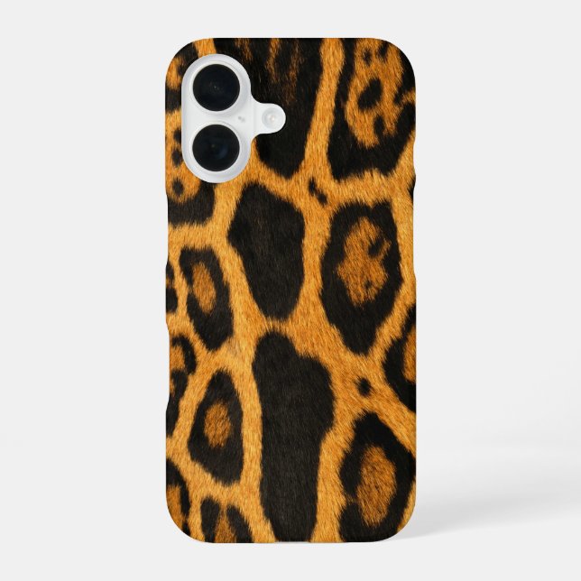 Falsche Ozelot-Haut iPhone 16 Hülle (Rückseite)