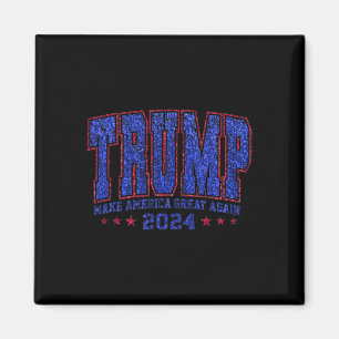 Falsche Pailletten Trump 2024 Präsident Mach Ameri Magnet