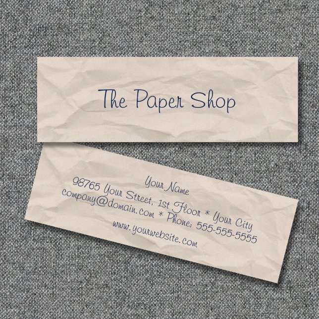 Falsche Papierhandschriftlich Skinny Business Card Mini Visitenkarte (Von Creator hochgeladen)