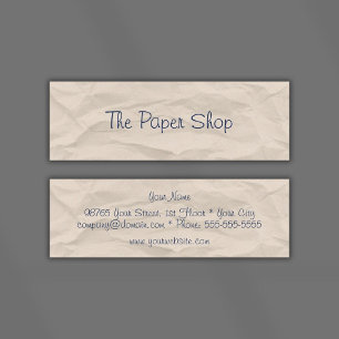 Falsche Papierhandschriftlich Skinny Business Card Mini Visitenkarte