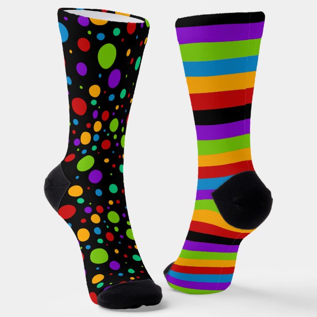 Falsche Regenbogenstreifen und Polka-Dotsocken Socken (Gewinkelt)