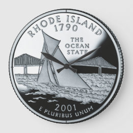 Falsche Rhode Island State Quarter-Uhr Große Wanduhr