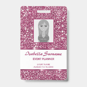 Falsche rosa Glittertextur-Optik mit individuellem Ausweis