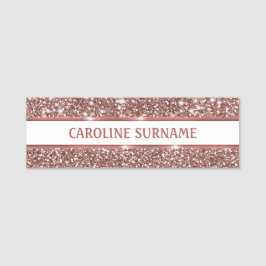 Falsche Rose-Gold-Glitter-Textur-Optik & Benutzerd Namensschild