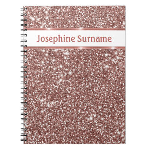 Falsche Rose-Gold-Glitter-Textur-Optik & Benutzerd Notizblock