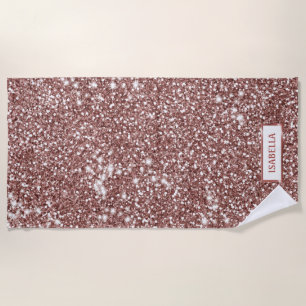 Falsche Rose Gold Glitter Textur Optik & Benutzerd Strandtuch
