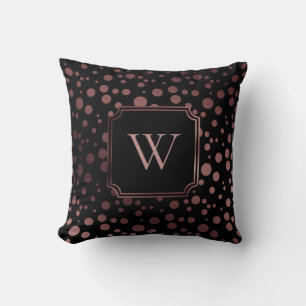 Falsche Rosen-Goldfolien-Kreisen mit Monogramm auf Kissen