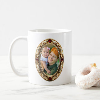Falsche Rubin- und Gold-Ovalrahmenfotos Kaffeetasse