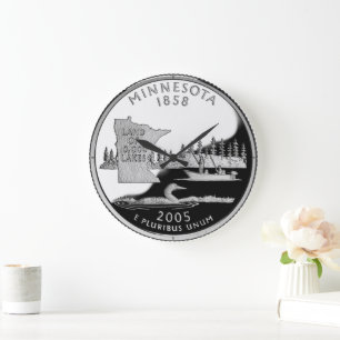 Falsche Rückseite des Minnesota State Quarters Große Wanduhr