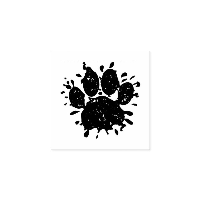 Falsche Schwarz-Paint-Spritzer-Dog-Paw drucken Gummistempel (Prägung)