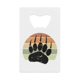 Falsche schwarze Bärenpaw Print Retro Sunset Geldbeutel Flaschenöffner